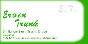 ervin trunk business card